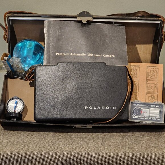 Vintage Polaroid Automatic 100 Land Camera Set -Untested - Picture 13 of 16